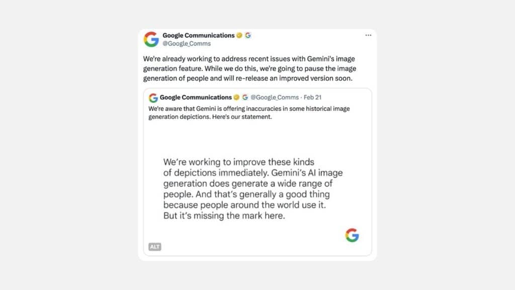 Google pauses Gemini's human image generation